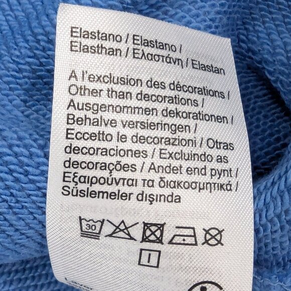 Lacoste Blue Crewneck Sweatshirt with large crackled Print Logo - Picture 10 of 14